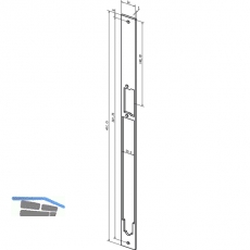 Distanzblech fr Mediator Trffner, 24 x 407,75 x 3 mm eckig