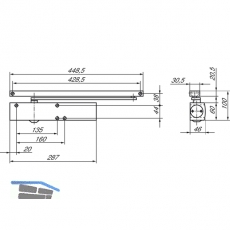 Gleitschiene ohne Feststellung, TS 3000/5000, wei RAL 9016