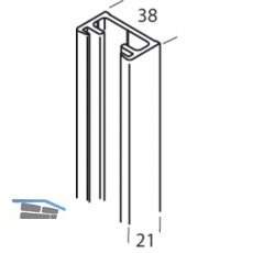 Wandprofil HAWA-Toplock, 2500 mm, Aluminium natur