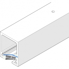 Laufschiene HAWA-Junior 160, 3000 mm, Aluminium farblos eloxiert