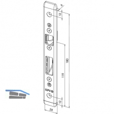 Schlieteil AS 3500 \Q\ f. Schwenkhaken, universal, 245x24x6 mm, Edelstahl