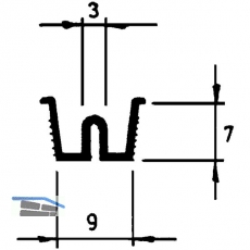 Ziehl - 25 Lauf-/Fhrungsschiene mit Rand, Kunststoff wei