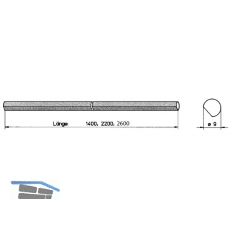 Drehstange RUSTICO abgeflacht 9 mm, 2600 mm (94134)