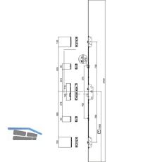 MFV-Schloss Maco Z-TF PT MF-i.S, DM 65,Stulp 2400 x 16 x 3 mm eckig,silberfrbig