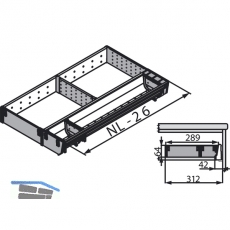 BLUM ORGA-LINE Besteckeinsatz/Facheinteilung Set ZSI.XXXKI3N, Nennlnge 550 mm