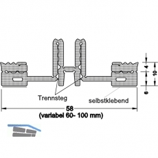 Pfostendichtung PD 60-100 variabel, Bundlnge 30 m, Kunststoff APTK schwarz