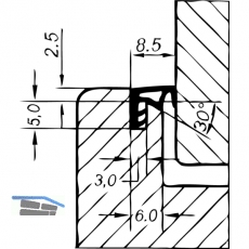 berschlagdichtung ACF 5891, Kunststoff wei