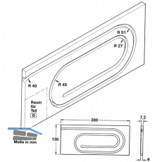 Standard Rollladenschnecke, MDF- Platte mit Kunststoffgleitprofil transparent