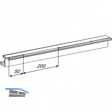 EKU REGAL - A 25 H/GR Einfach- Laufschiene, Alu, gelocht, L - 2500