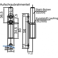 Trband Rahmenteil 10.407, Stahl verzinkt