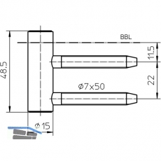 Trband Rahmenteil V 4400 WF, Bandhhe 48,5 mm, Stahl verzinkt