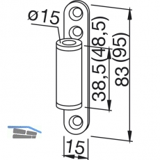 Trband Rahmenteil 11.405, Bandhhe 48,5 mm, Stahl vernickelt