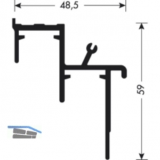 PS10 Doppelfhrungsschiene unten, Lnge 3050, Aluminium natur eloxiert