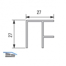 Design Alu-Eckprofil 5000 mm. Edelstahl Effekt