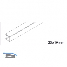 EKU REGAL - B 25 FS Vertikalprofil, Alu, eloxiert, seitlich Aufclipsen, L - 2500