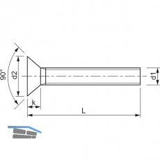 ~ISO10642 8.8 M10x 25 Torx 50 verzinkt Senkschraube