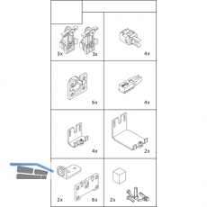 EKU CLIPO 26 H MS Beschlgegarnitur, 3 Tren