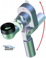 HL431/50 Urinal-Absaugsifon DN50 f. Urinale m. senkr Abg.