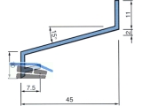 Zusatzprofil Z 45 ungelocht braun BC 2.5 braun eloxiert