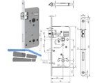 Einstemmschloss Serie 127.WC Rundstulp 250 x 18 x 4 mm Dorn 50 mm