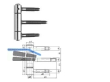 Einbohrband SFS 40H-22-003 dreiteilig vernickelt