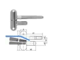 Einbohrband-Rundkopf SFS 30T-16-001 chrom satiniert zweiteilig Gr. 16