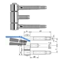 Einbohrband SFS 45H-18-000 f. Stahlzarge vermessingt dreiteilig Gr. 18