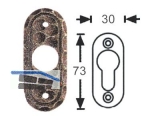 Drckerrosette 85 oval geschmiedet