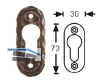 Zylinderrosette 86Z oval geschmiedet