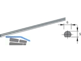 Drehstange 6 / 5 Lnge = 1000 mm vernickelt 72251