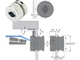 Glastrschloss Typ 321 Strke 4 - 6 mm Alu Optik mit integriertem Griff 46298