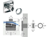 Kastenschloss LAD Z23  18 mm inkl. Rosette und Anschlagwinkel 72300