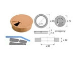 Kabeldurchlass Kunststoff rund Buche  80 mm 9131029