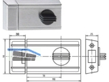 Zusatzschloss 1215.MEN Metall natur mit Drehknopf