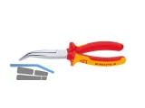 Flachrundzange Knipex 2626/200 chrom/isol. VDE gebogen