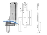 Falttortreibriegel 26 x 8 mm links Kasten 60 x 165 mm