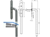 Glutz Hebeschiebetrgriff 5057-280/5613 Edelstahl ohne Rastung Abd. 160x34x2 mm