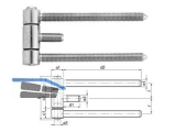 Einbohrband SFS 40H18-008 f. Stahlzarge vernickelt dreiteilig Gr. 18