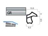 Zargentrdichtung Goll A 1602-GR/5 POLY grau, (5m fixlang) VOEST-Zarge