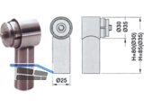 Endsttze fr 30 mm Rohr gerade Edelstahl
