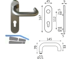 Halbgarnitur Kurzschild PZ 72 mm Edelstahl B-72110-00-0-8