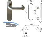 Halbgarnitur Rondo Kurzschild Drehhehbel ungelocht Edelstahl B-72110-40-0-8