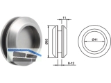 Glastr-Schiebetrmuschel 5250 8-12 mm Auen- 65 mm Innen- 41 mm Edelstahl