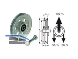Drahtseilrolle 74 / 60mm Stahl