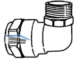 Winkelanschlussverschr. 90 Grad Isiflo m. Aussengewinde Typ 121 20mm x1/2\