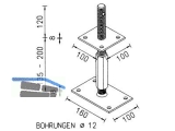 Pfostentr.Verst.150-210 schw. 10921.1003 Ob.Plat.rund 100x10 /U.Pl.160x100x10 M30