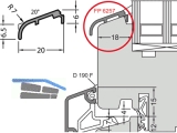 Flgelabdeckprofil FP 6257 braun C 33 braun eloxiert