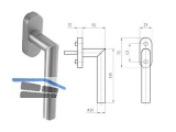 Fenstergriff 50001/51001CF Gehrung Dorn 7,0 x 35 mm Edelstahl 401902
