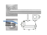 Drcker/Quadrat-Rosette Rhodos ER 28Q-BB Edelstahl matt