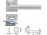 Drcker/Quadrat-Rosette Rhodos ER 28Q-WC Edelstahl matt